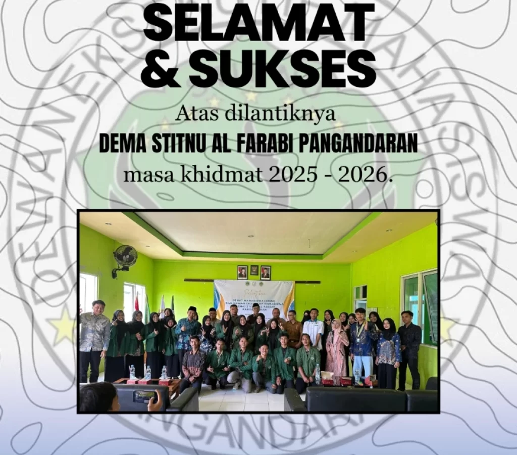 Selamat dan Sukses! 🎊Atas dilantiknyaDewan Eksekutif Mahasiswa (DEMA)STITNU Al-Farabi Panganda